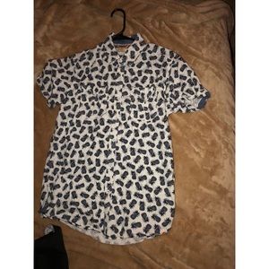 Pineapple flannel short sleeve shirt
